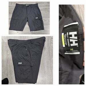 Helly Hansen Sz 36 Men's Dark Grey Cargo Shorts Washed Never Worn